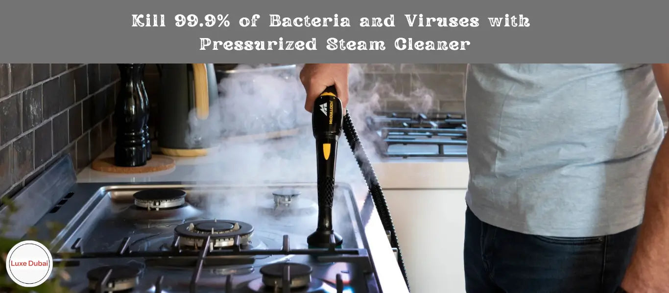 Kill 99.9% of Bacteria and Viruses with  Pressurized Steam Cleaner