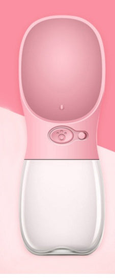 Pink pet water bottle on a pink background