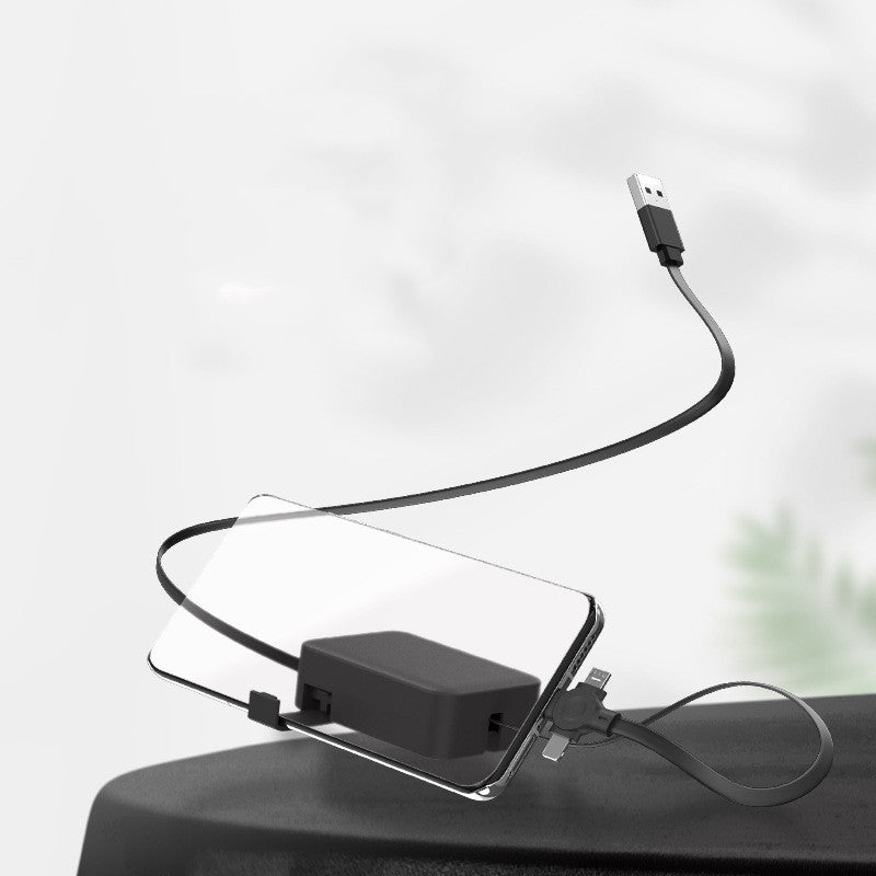 Phone case with a charging cable and adapter on a white background