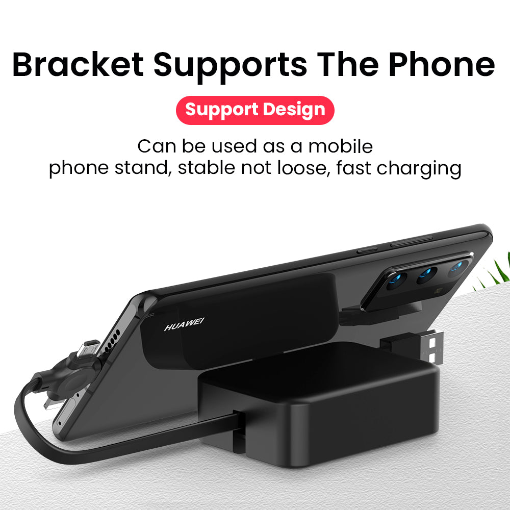 Phone stand with Huawei phone on a white background