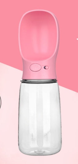 Pink pet water bottle on a pink background